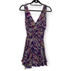 Parker Purple Pink Multicolor Silk Tank Dress
